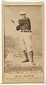 Mattimore, Pitcher, Philadelphia Athletics, from the Old Judge series (N172) for Old Judge Cigarettes by Goodwin & Company
