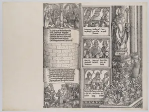 Maximilian's Prowess in the Chase; and The Legend of the Holy Coat of Treves; with Portraits of Emperors and Kings (Maximilian's Forerunners), from the Arch of Honor, proof, dated 1515, printed 1517-18