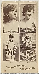 May Danforth, Corsair Co./ Maud Waldemere, Corsair Co./ Florence Baker, Corsair Co./ Laura Curtis, Corsair Co., from the Actors and Actresses series (N45, Type 4) for Virginia Brights Cigarettes by Allen & Ginter