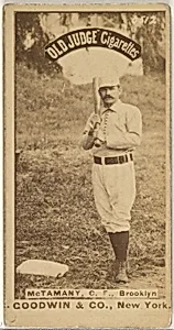 McTamany, Center Field, Brooklyn, from the Old Judge series (N172) for Old Judge Cigarettes by Goodwin & Company