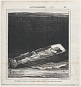 Meanwhile they keep on insisting that she has never been better!, from 'News of the day,' published in Le Charivari, September 24, 1872 by Honoré Daumier