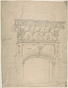 Medieval Chimneypiece Design by Anonymous, British, 19th century