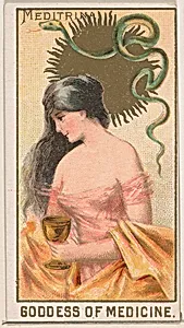 Meditrina, Goddess of Medicine, from the Goddesses of the Greeks and Romans series (N188) issued by Wm. S. Kimball & Co. by Ketterlinus Lithography Company|William S. Kimball & Company