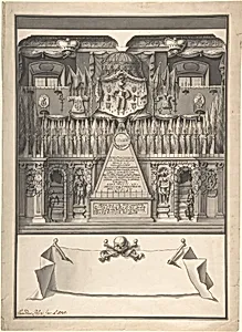 Memorial Decoration for the Interior of a Building to Honor the Deceased Ernst Ludwig, 1725 by Alessandro Rossini (reported active 1702-1736)