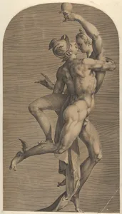 Mercury Abducting Psyche (lateral view Mercury's side), from a set of three views of the sculpture