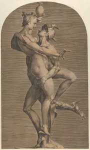 Mercury Abducting Psyche (lateral view Psyche's side), from a set of three views of the sculpture