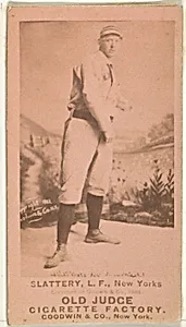 Michael J. Slattery, Left Field, New York, from the Old Judge series (N172) for Old Judge Cigarettes by Goodwin & Company