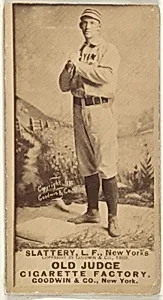 Michael J. Slattery, Left Field, New York, from the Old Judge series (N172) for Old Judge Cigarettes by Goodwin & Company