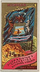 Michigan, from Flags of the States and Territories (N11) for Allen & Ginter Cigarettes Brands by Allen & Ginter