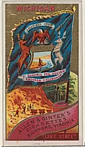Michigan, from Flags of the States and Territories (N11) for Allen & Ginter Cigarettes Brands by Allen & Ginter