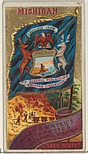 Michigan, from Flags of the States and Territories (N11) for Allen & Ginter Cigarettes Brands by Allen & Ginter