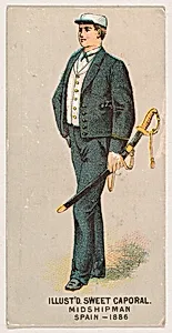 Midshipman, Spain, 1886, from the Military Series (N224) issued by Kinney Tobacco Company to promote Sweet Caporal Cigarettes by Kinney Brothers Tobacco Company