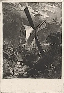 Mill Near Brighton by David Lucas|John Constable