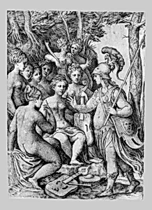 Minerva and the Muses by Andrea Schiavone (Andrea Meldola)