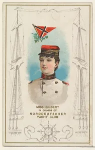 Miss Gilbert in Colors of Norddeutscher Yacht Club, from the Yacht Colors of the World series (N140) issued by Duke Sons & Co. to promote Honest Long Cut Tobacco