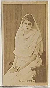 Miss Letty, from the Actors and Actresses series (N45, Type 8) for Virginia Brights Cigarettes by Allen & Ginter