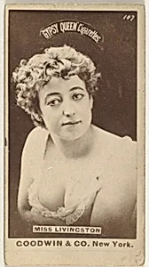 Miss Livingston, from the Actors and Actresses series (N171) for Gypsy Queen Cigarettes by Goodwin & Company