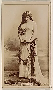 Miss Melba, from the Actresses series (N245) issued by Kinney Brothers to promote Sweet Caporal Cigarettes by Kinney Brothers Tobacco Company
