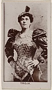 Miss Troja, from the Actresses series (N245) issued by Kinney Brothers to promote Sweet Caporal Cigarettes by Kinney Brothers Tobacco Company
