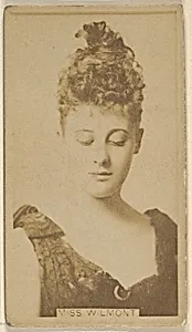 Miss Wilmont, from the Actors and Actresses series (N45, Type 8) for Virginia Brights Cigarettes by Allen & Ginter