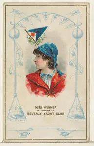 Miss Winner in Colors of Beverly Yacht Club, from the Yacht Colors of the World series (N140) issued by Duke Sons & Co. to promote Honest Long Cut Tobacco