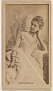 Miss Wohlbruch, from the Actresses series (N245) issued by Kinney Brothers to promote Sweet Caporal Cigarettes by Kinney Brothers Tobacco Company