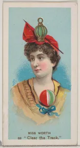 Miss Worth as "Clear the Track," from the series Fancy Dress Ball Costumes (N73) for Duke brand cigarettes