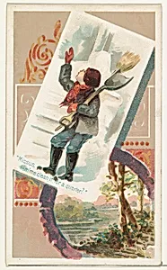 "Missus, lem'me clean it for a quarter?," from the Terrors of America set (N136) issued by Duke Sons & Co. to promote Honest Long Cut Tobacco by Knapp & Company|W. Duke, Sons & Co.