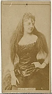 Mlle. Amzi, from the Actors and Actresses series (N145-8) issued by Duke Sons & Co. to promote Duke Cigarettes by American Tobacco Company|W. Duke, Sons & Co.