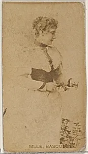 Mlle. Basco, from the Actors and Actresses series (N45, Type 8) for Virginia Brights Cigarettes by Allen & Ginter
