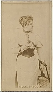 Mlle. Basco, from the Actors and Actresses series (N145-8) issued by Duke Sons & Co. to promote Duke Cigarettes by W. Duke, Sons & Co.|American Tobacco Company