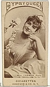 Mlle. Carmen, Paris, from the Actors and Actresses series (N171) for Gypsy Queen Cigarettes by Goodwin & Company