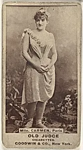 Mlle. Carmen, Paris, from the Actors and Actresses series (N171) for Old Judge Cigarettes by Goodwin & Company