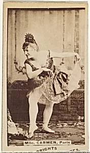 Mlle. Carmen, Paris, from the Actors and Actresses series (N45, Type 1) for Virginia Brights Cigarettes by Allen & Ginter
