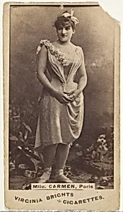 Mlle. Carmen, Paris, from the Actors and Actresses series (N45, Type 1) for Virginia Brights Cigarettes by Allen & Ginter