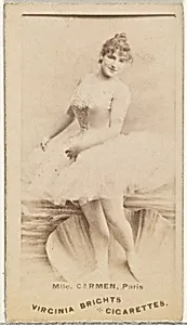 Mlle. Carmen, Paris, from the Actors and Actresses series (N45, Type 1) for Virginia Brights Cigarettes by Allen & Ginter