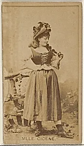 Mlle. Cicene, from the Actors and Actresses series (N45, Type 8) for Virginia Brights Cigarettes by Allen & Ginter
