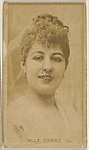 Mlle. Cicero, from the Actors and Actresses series (N45, Type 8) for Virginia Brights Cigarettes by Allen & Ginter
