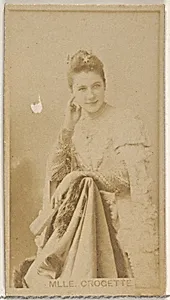 Mlle. Crogette, from the Actors and Actresses series (N45, Type 8) for Virginia Brights Cigarettes by Allen & Ginter