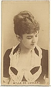 Mlle. de Lussan, from the Actors and Actresses series (N45, Type 1) for Virginia Brights Cigarettes by Allen & Ginter