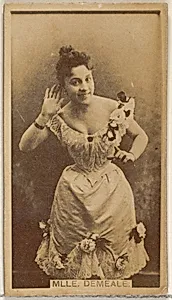 Mlle. Demeale, from the Actors and Actresses series (N45, Type 8) for Virginia Brights Cigarettes by Allen & Ginter