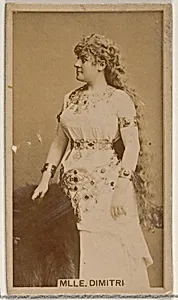 Mlle. Dimitri, from the Actors and Actresses series (N45, Type 8) for Virginia Brights Cigarettes by Allen & Ginter