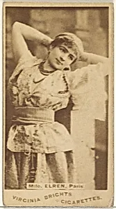 Mlle. Elren, Paris, from the Actors and Actresses series (N45, Type 1) for Virginia Brights Cigarettes by Allen & Ginter