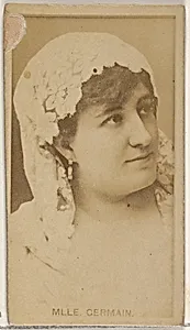 Mlle. Germain, from the Actors and Actresses series (N45, Type 8) for Virginia Brights Cigarettes by Allen & Ginter