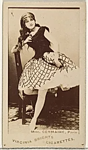 Mlle. Germaine, Paris, from the Actors and Actresses series (N45, Type 1) for Virginia Brights Cigarettes by Allen & Ginter