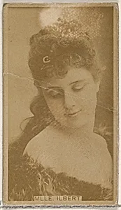 Mlle. Ilberte, from the Actors and Actresses series (N45, Type 8) for Virginia Brights Cigarettes by Allen & Ginter