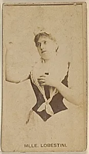 Mlle. Lobestini, from the Actors and Actresses series (N45, Type 8) for Virginia Brights Cigarettes by Allen & Ginter
