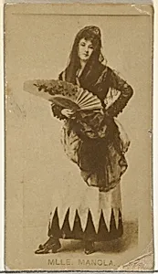 Mlle. Manola, from the Actors and Actresses series (N145-8) issued by Duke Sons & Co. to promote Duke Cigarettes by W. Duke, Sons & Co.|American Tobacco Company