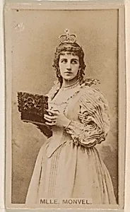 Mlle. Monvel, from the Actresses series (N245) issued by Kinney Brothers to promote Sweet Caporal Cigarettes by Kinney Brothers Tobacco Company