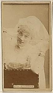 Mlle. Myrrha, from the Actors and Actresses series (N45, Type 8) for Virginia Brights Cigarettes by Allen & Ginter